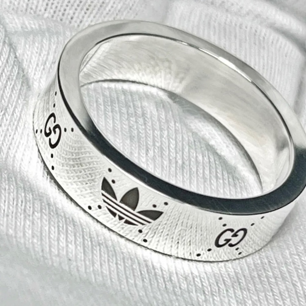 Gucci × Adidas Collaboration Engraving Ring Size 8 US BRAND NEW!